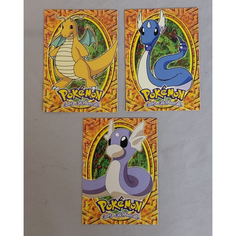 1999 Topps Pokemon First Movie EVOLUTION LOT Dragonite E12 Dragonair E11 Dratini